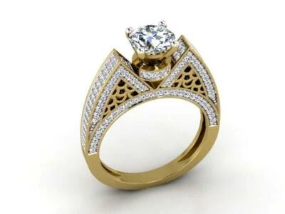 I1 G 1.50 Ct Round Cut Diamond Solitaire Ring Wedding 14K Solid Gold Appraisal - Image 1 of 4