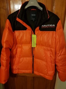 New with tags Orange Mens Nautica Vintage Collection Puffer Jacket Medium - Picture 1 of 12