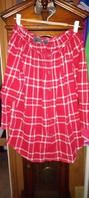 liz wear button shirt size small red plaid - Image 1 of 4