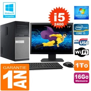 PC Tour DELL 7010 Core I5-2400 Ram 16Go Disque 1 To Wifi W7 Ecran 19" - Photo 1/1
