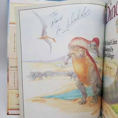 Signed Book 1st Ed DINOSAURS Daniel Cohen Hardback To Nancy Autographed EUC - Image 1 of 4