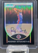2007-08 Bowman Chrome Rodney Stuckey Black Refractor Auto #/99 Rookie Card #132