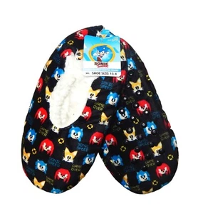 SONIC the HEDGEHOG &KNUCKLES Fuzzy Babba Slippers Sizes S/M (8-13) or M/L (13-4) - Picture 1 of 1