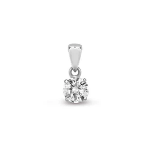 Lab Grown Diamond Pendant 25pts Claw Set 18ct White Gold IGI Certificated - Picture 1 of 5