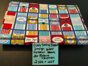 Gran's Sewing Basket #16400 by Heidi Kenney for Robert Kaufman 2 yards x WOF - Picture 1 of 5