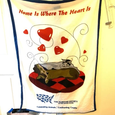 Vintage The Humane Society of the United States Throw Blanket Polyester 46x 34" - Image 1 of 4