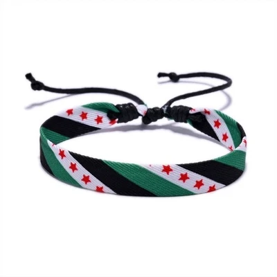 SYRIEN Armband Armbänder Flagge Damen Herren Größenverstellbar Cord Textil - Bild 1 von 4