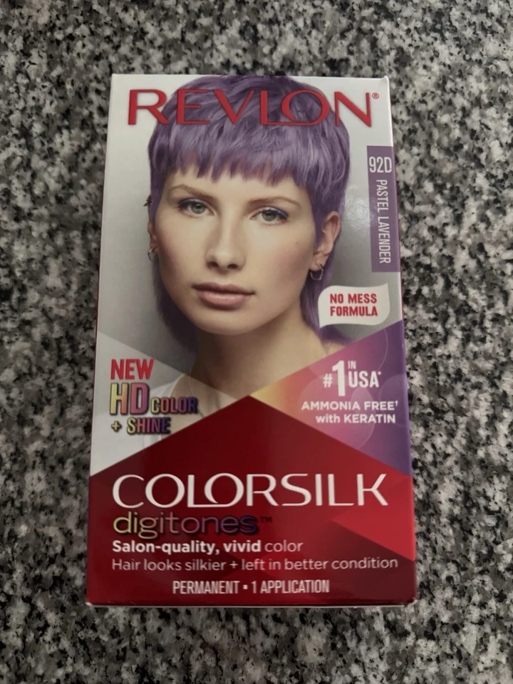 Hermoso tinte permanente para cabello Revlon Colorsilk púrpura lavanda 92D Foto 1 de 1