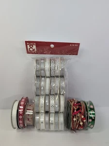 29 Spulen Weihnachtsband Set rot grün weiß Rentier Schneeflocke Kordel Satin - Bild 1 von 5