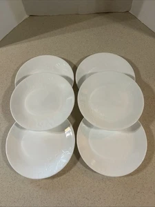 CORELLE VITRELLE " MADELINE "  8 1/2"  EMBOSSED PLATE'S   SET OF 6   NEW - Picture 1 of 17