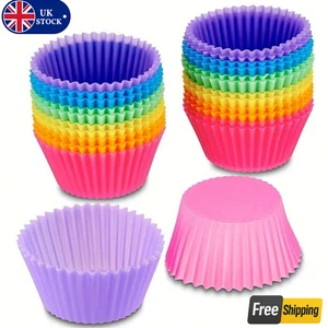 Durable Silicone Muffin Molds Reusable Non-Stick Cupcake Cases for Baking - Picture 1 of 6