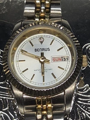 Reloj Pulsera Mujer Cuarzo Benrus De Colección. Día y fecha. Batería nueva. Luminoso BN953 Foto 1 de 4