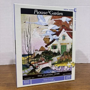 New York Puzzle Company House & Garden Swan Cottage 1000pc Jigsaw Puzzle - Picture 1 of 9