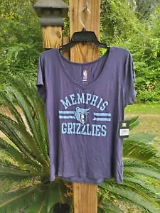 NBA Memphis Grizzlies Women Black V-Neck T-Shirt Size X-Large NEW - Picture 1 of 6
