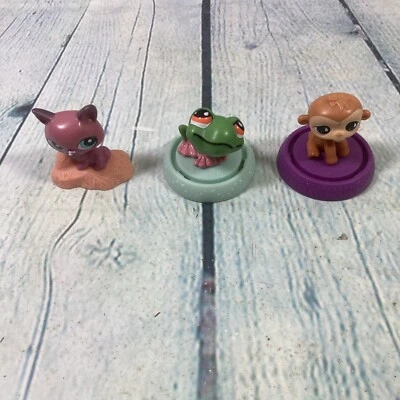 2009 Hasbro McDonald's LPS Frog and Monkey Figures Plus a Kitty Cat Figure - Image 1 of 4