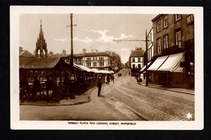 Mansfield - Market Place & Leeming Street - real photographic postcard - Bild 1 von 1