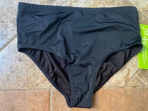 NEW Fit 4U Plus Size 22W SWIMSUIT Bottoms Brief Black Tummy Control - Picture 1 of 1