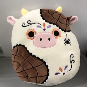 Squishmallow 12" Ronnie la mucca ~ 2022 giorno dei morti ~ Halloween / autunno / DotD - Foto 1 di 2