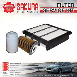 Sakura Oil Air Fuel Filter Service Kit for Hyundai i30 FD 1.6L CRDi 03/08-04/12 - Picture 1 of 2