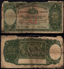 Pick #26b 1 Pound 1942 Austrailia Fair