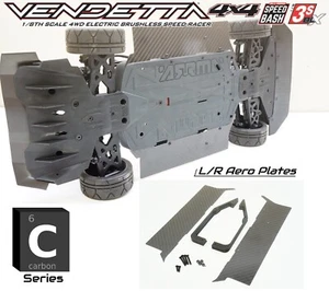 Faldas laterales de fibra de carbono paneles aerodinámicos izquierda/derecha actualización para Arrma Vendetta 3S - Imagen 1 de 12