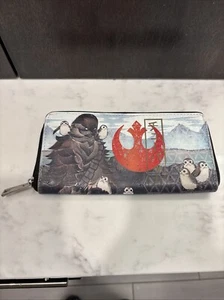 star wars chewbacca porg zip around hand purse clutch wallet In Excellent Shape - Picture 1 of 8