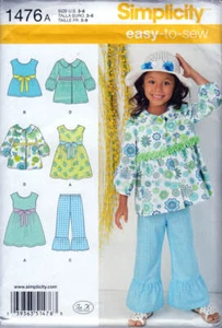 Schnittmuster Simplicity Easy-to-Sew 1476 Kinder Kleid, Oberteil, Hose & Jacke - Bild 1 von 1