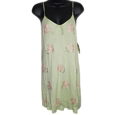 Camisón para mujer Morgan Taylor Intimates Chemise mediano verde rosa flores Foto 1 de 4