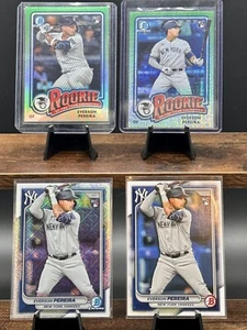 Lote de 4 Cartas 2024 Bowman Mega Cromo Everson Pereira RC Mojo Refractor Yankees - Imagen 1 de 9