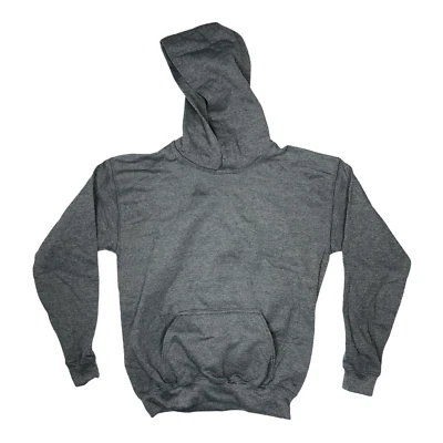 Gildan Kids 重混青少年连帽深希瑟灰色运动衫,尺寸 L — 第 1/4 张图片