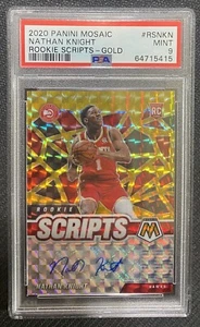 2020 Mosaic NATHAN KNIGHT Rookie Scripts Gold AUTO RC #RS-NKN PSA 9 💎‼️ - Picture 1 of 2