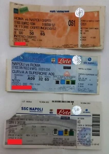 LOTTO 3 BIGLIETTI CALCIO NAPOLI ROMA 31/08/2008(trasferta) + 3/10/2010 3/3/2018 - Foto 1 di 2