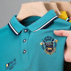 New Men's Casual Embroidery Short Sleeve Polo Shirt Fashion Solid Color Top