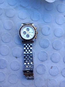 orologio cronografo CADET CHRONOSTAR 50 meters oro fondo argento NON TESTATO - Foto 1 di 2
