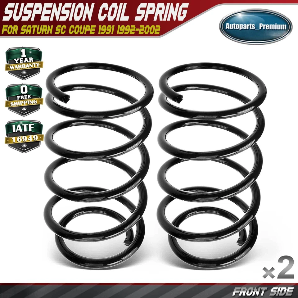 2x Front Coil Spring Set for Saturn SC Coupe SL Sedan 1991-2002 SW1 SW2 w/o AC - Image 1 of 4