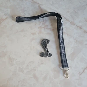 Lanyard Neck Stretchable Licensed Key Chain + Shelby Cobra Emblem - Picture 1 of 9