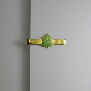 Tie Bar with Green Tree - Brass - Gold - New - 2" - Parks - Picture 1 of 3
