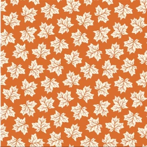 Fat Quarter Riley Blake Shades Of Autumn Tossed Leaves 100% Cotton Fabric Orange - Picture 1 of 2