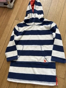 Toalla de tela Mini Boden Terry para nadar con capucha a rayas cubierta niños 5 6 playa piscina - Imagen 1 de 5