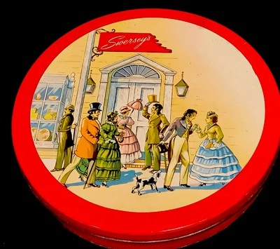 Lata de colección Swerseys Chocolates 9 3/4” D x 1 3/4” H - Long Island Nueva York - CE Foto 1 de 4