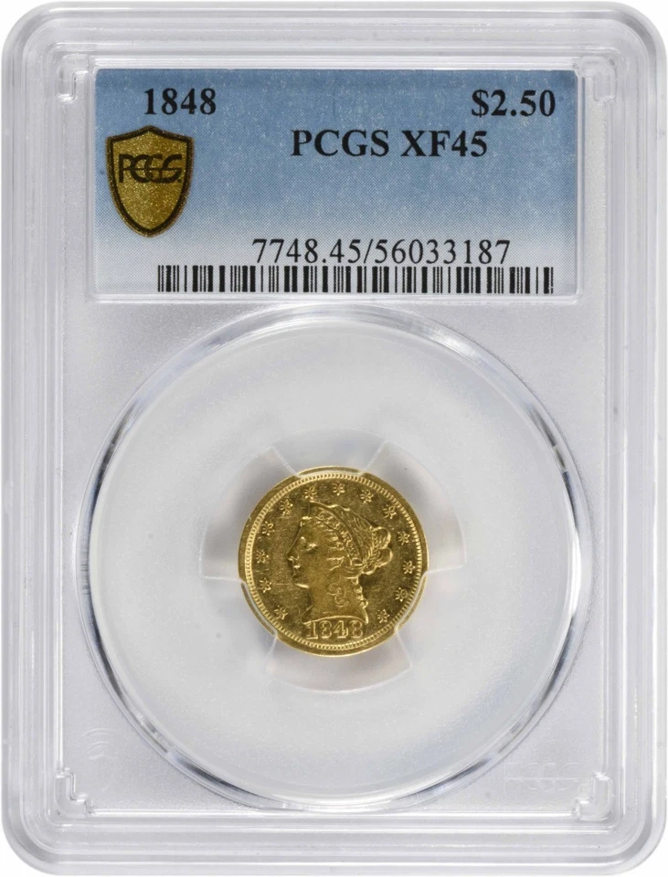 1848 $2.50 Gold Liberty Head EF45 PCGS - Image 1 of 4