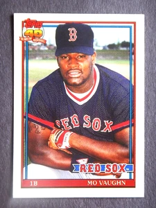 Mo Vaughn #123T  Topps Traded 1991 Baseball Card (Boston Red Sox) - Picture 1 of 2