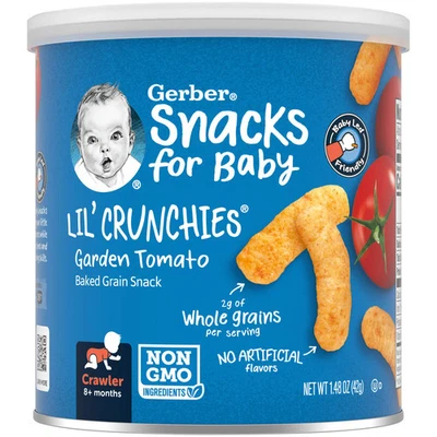 Lanches para Bebê, Lil' Crunchies, Lanche de Grãos Assados, 8+ Meses, Tomate Jardim, - Imagem 1 de 2