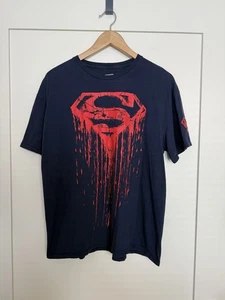 T-shirt grafica Superman logo DC Comics blu adulto taglia XL 100% cotone - Foto 1 di 7