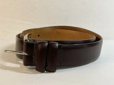 Cinturón de cuero marrón Johnston & Murphy para hombre talla 34 ancho negocios EE. UU. 75-9777 Foto 1 de 4