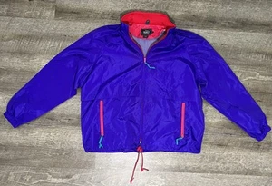 Giacca a vento vintage Woolrich donna L viola nylon anni 90 USA colorblock - Foto 1 di 5