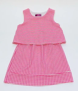 AQUA Bloomingdale's Little Girls Sleeveless Pink Check Dress- Sz: 6X - Picture 1 of 5