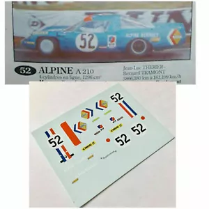 decals calcas 1/43 alpine renault A210 le mans 1968 N.52 - Bild 1 von 2