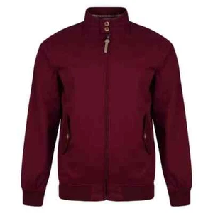 Lambretta Harrington Bomber Jacket Mens S M L 4XL Cotton BURGUNDY - Picture 1 of 1