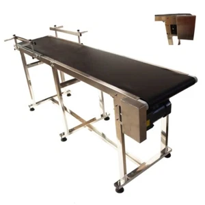 110V 82.6*15.7in PVC Belt Conveyor Machine Electric Transport Double Guardrails - Picture 1 of 14